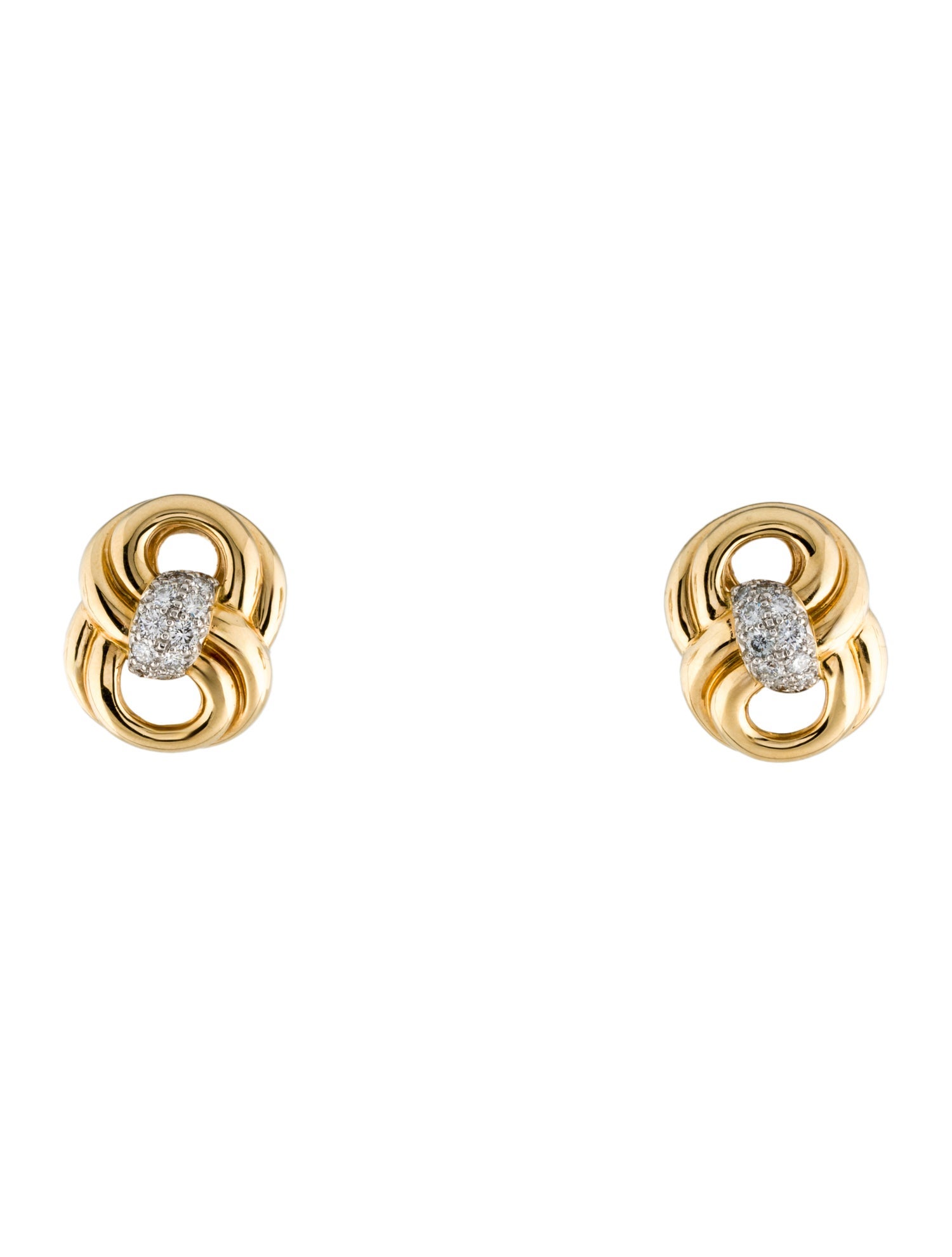 Verdura 18K 1.00ctw Diamond Figure 8 Earclips
