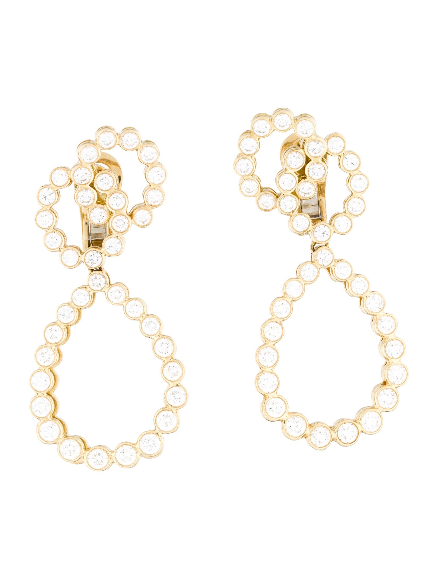 Verdura 18K 4.91ctw Diamond Looped Clip-On Earrings