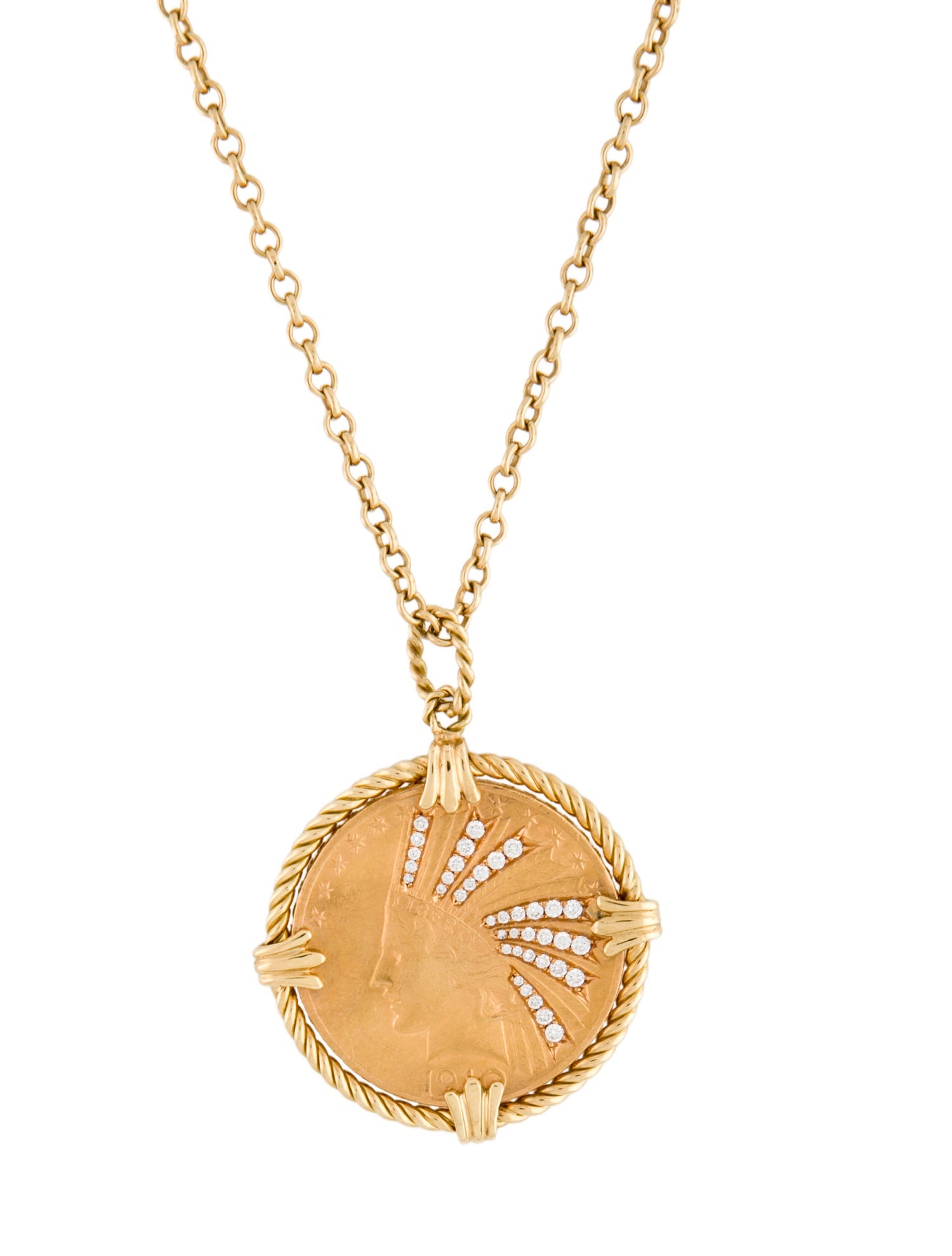 Verdura "Ten Buck" Pendant Necklace