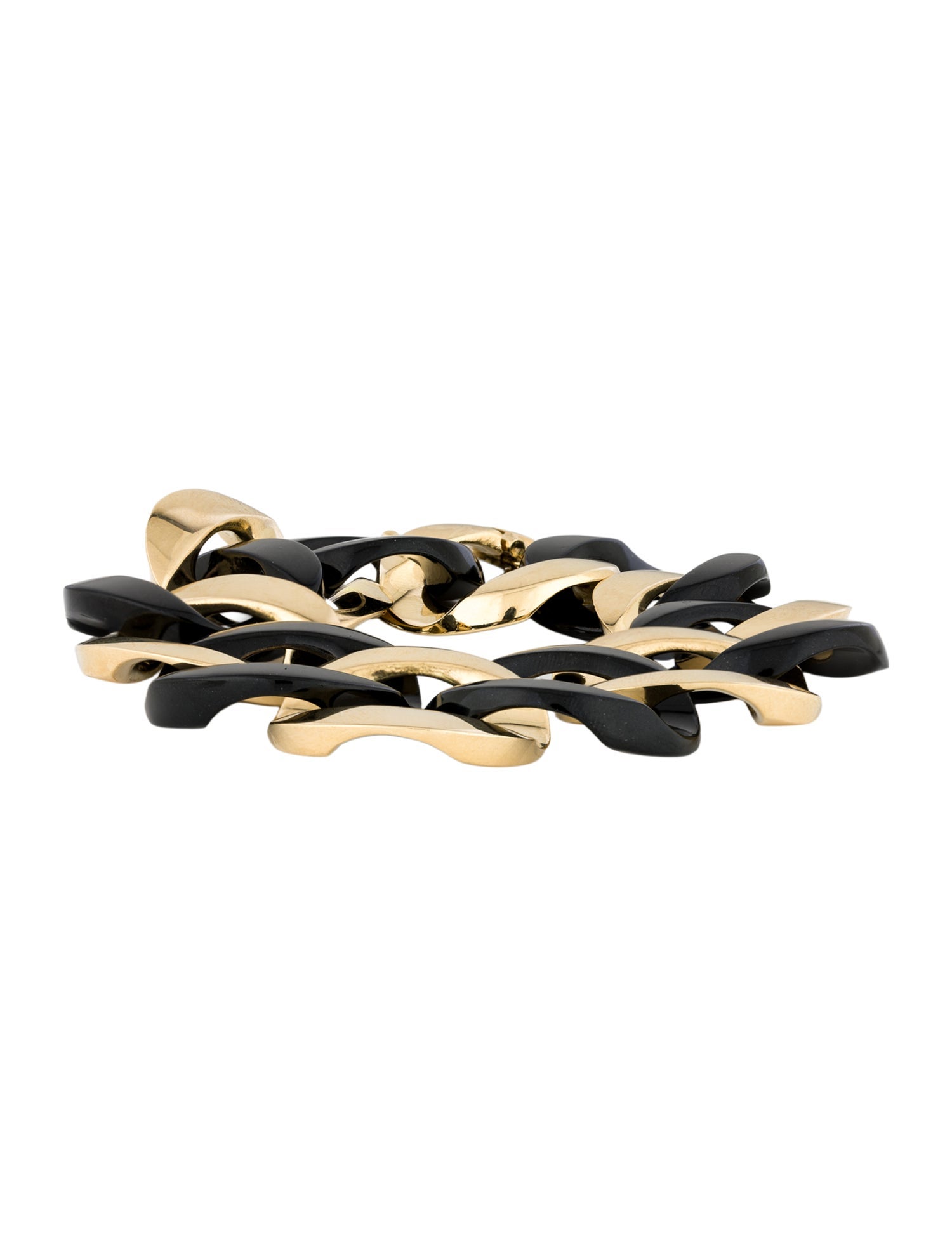 Verdura 18K Black Jade Curb Link Bracelet