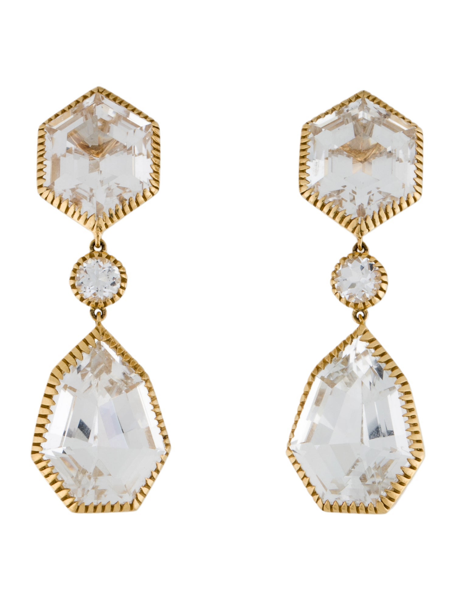 Verdura 18K Topaz Byzantine Clip-On Drop Earrings