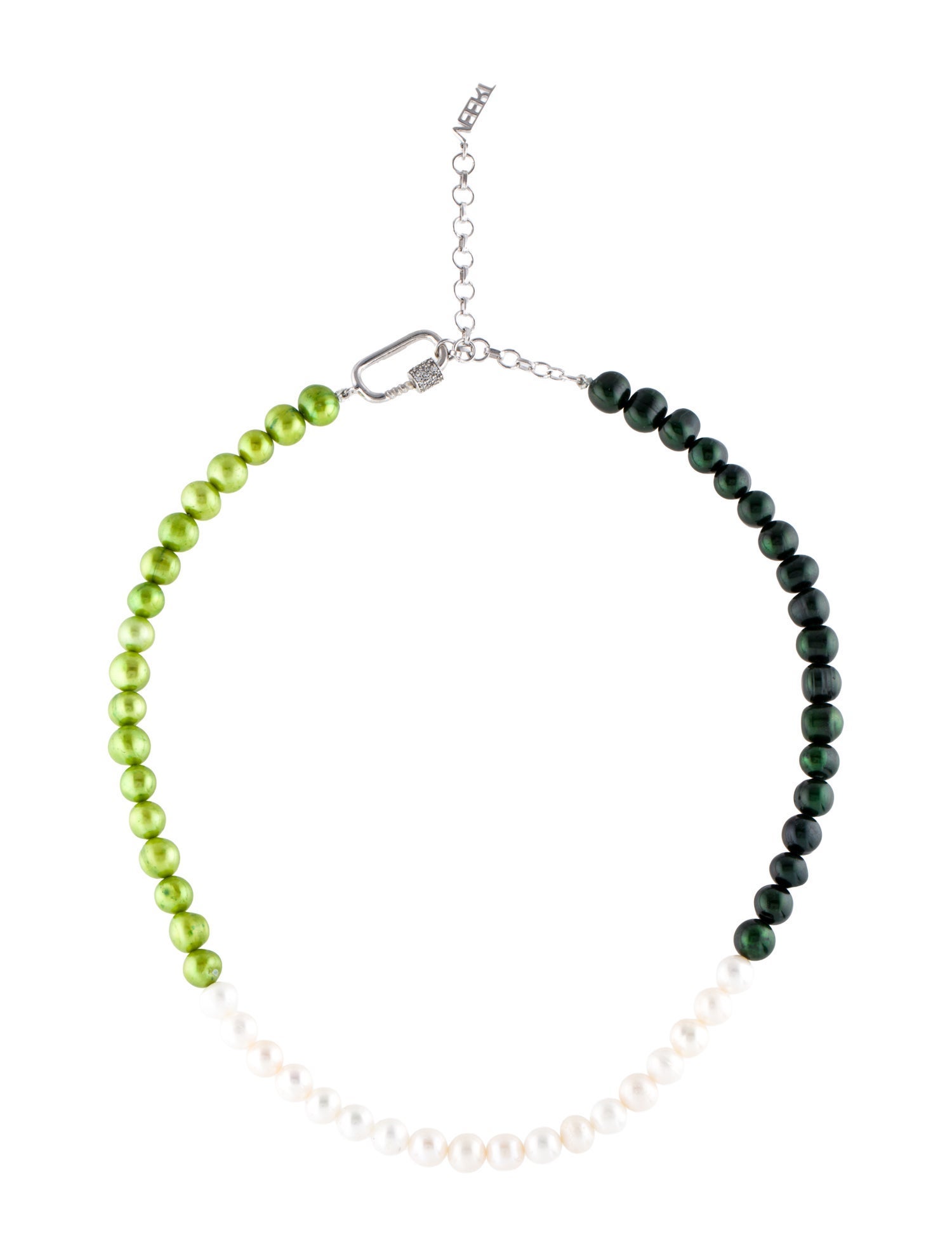 VEERT Pearl & Dyed Mother of Pearl Bead Strand Necklace