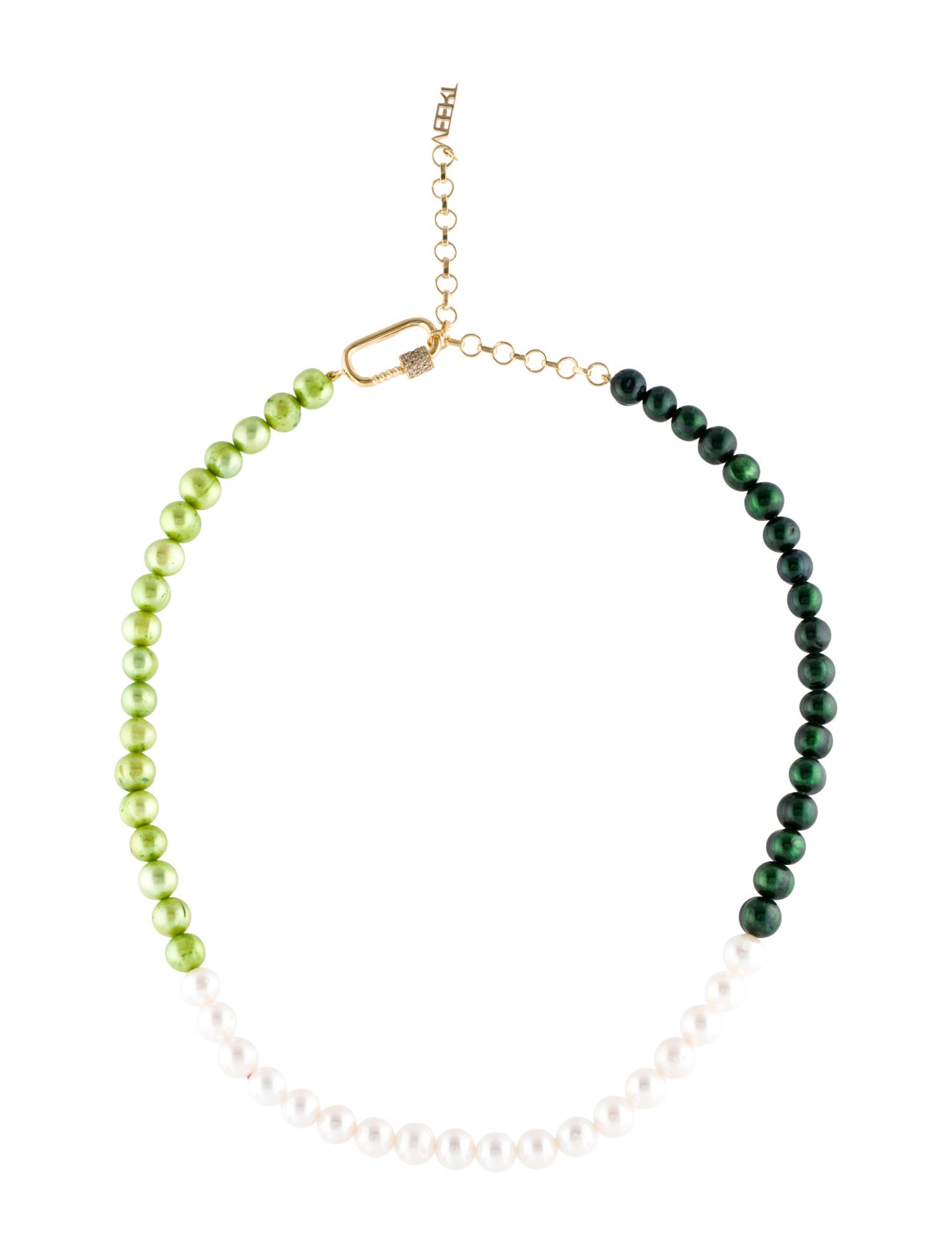 VEERT Pearl & Dyed Mother of Pearl Bead Strand Necklace