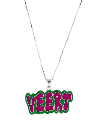 VEERT Enamel Logo Pendant Necklace
