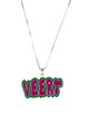 VEERT Enamel Logo Pendant Necklace