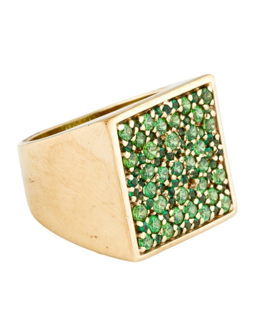 VEERT Cz "The Multi Green Square" Signet Ring