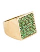 VEERT Cz "The Multi Green Square" Signet Ring