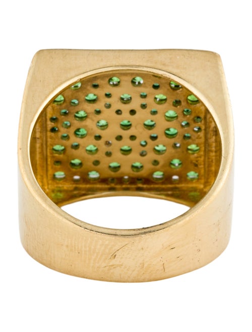 VEERT Cz "The Multi Green Square" Signet Ring