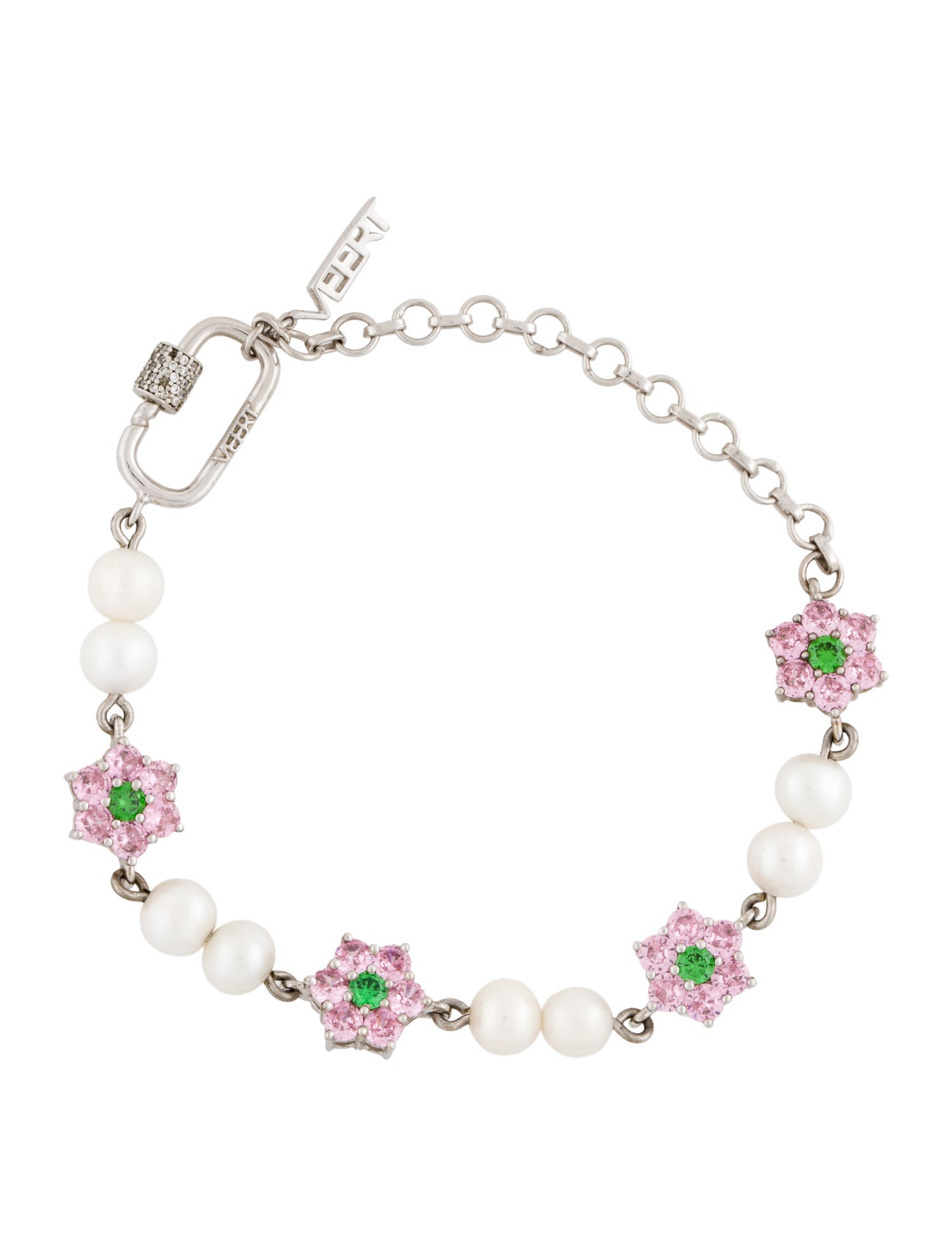 VEERT Pearl & Cubic Zirconia Macro Station Bracelet