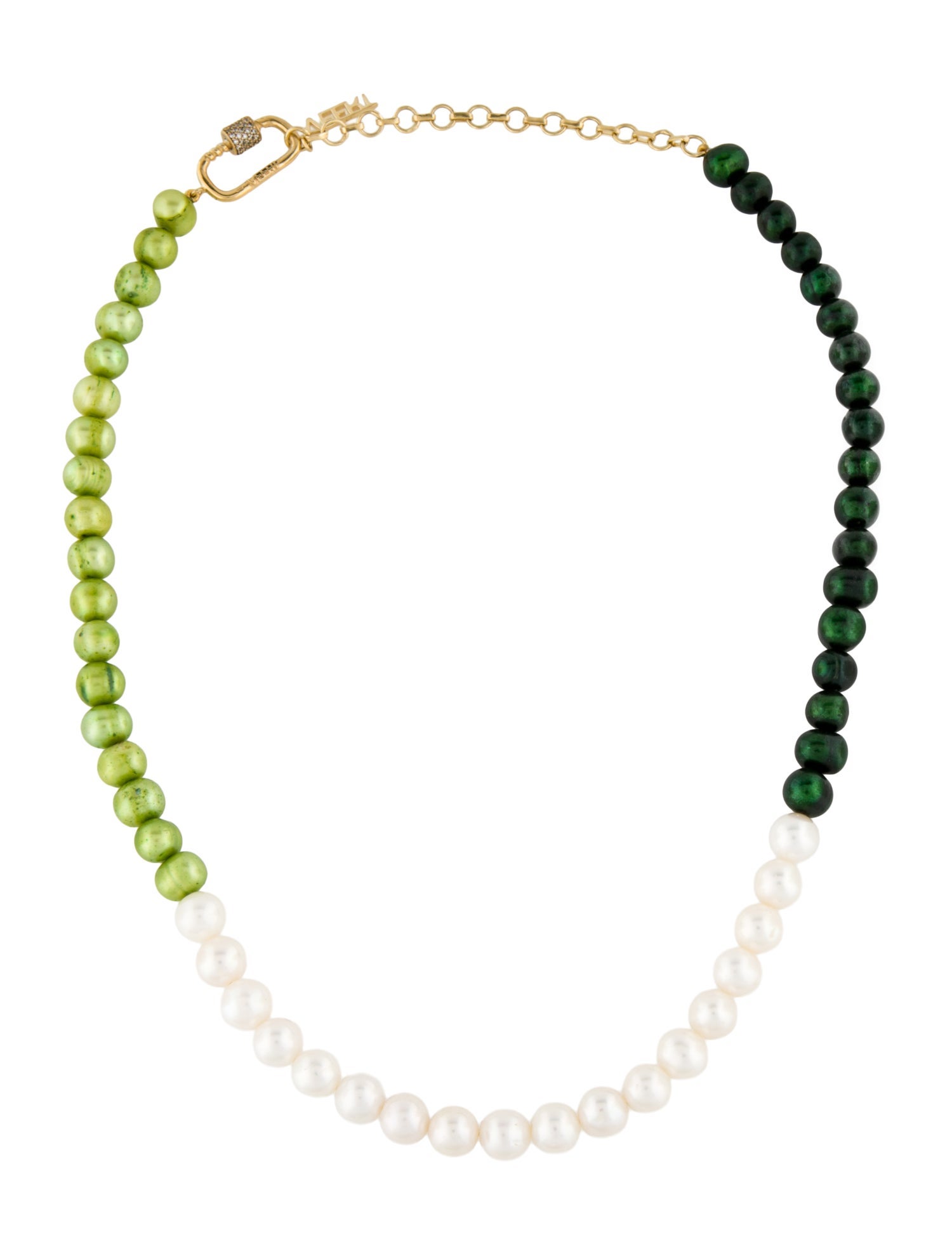 VEERT Crystal & Multicolor Pearl Collar Necklace