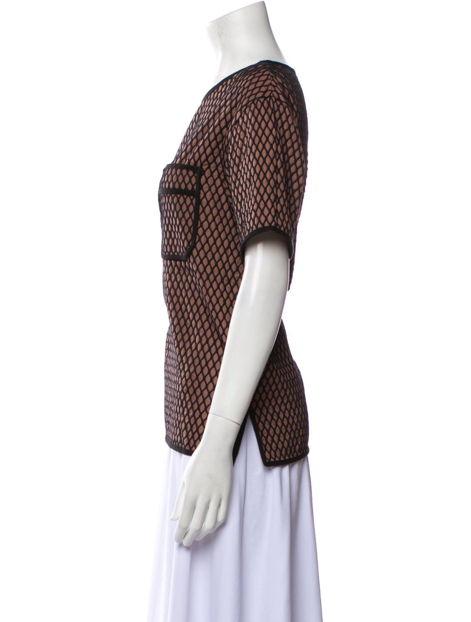 Veronique Leroy Printed Scoop Neck Top