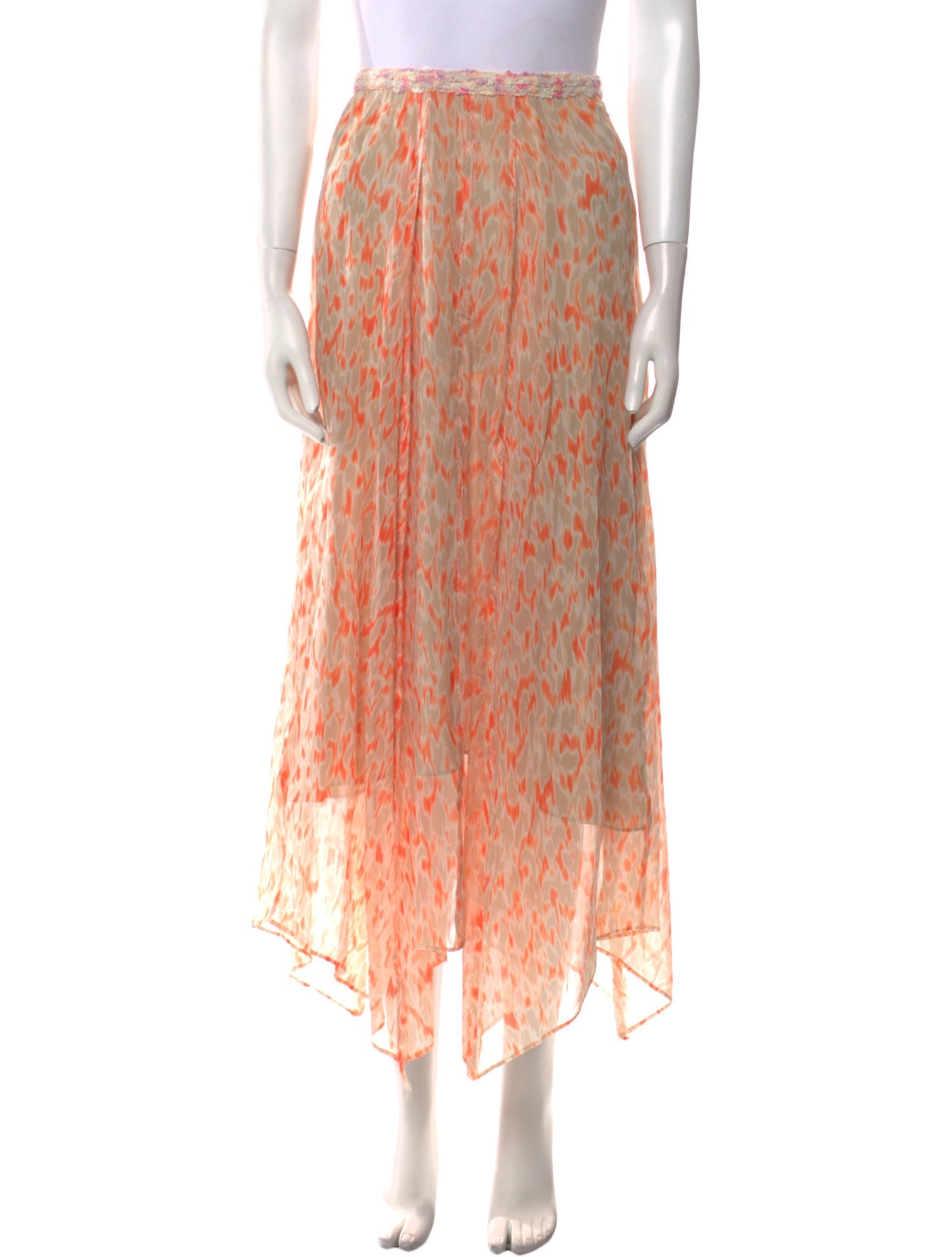 Veronique Leroy Silk Midi Length Skirt