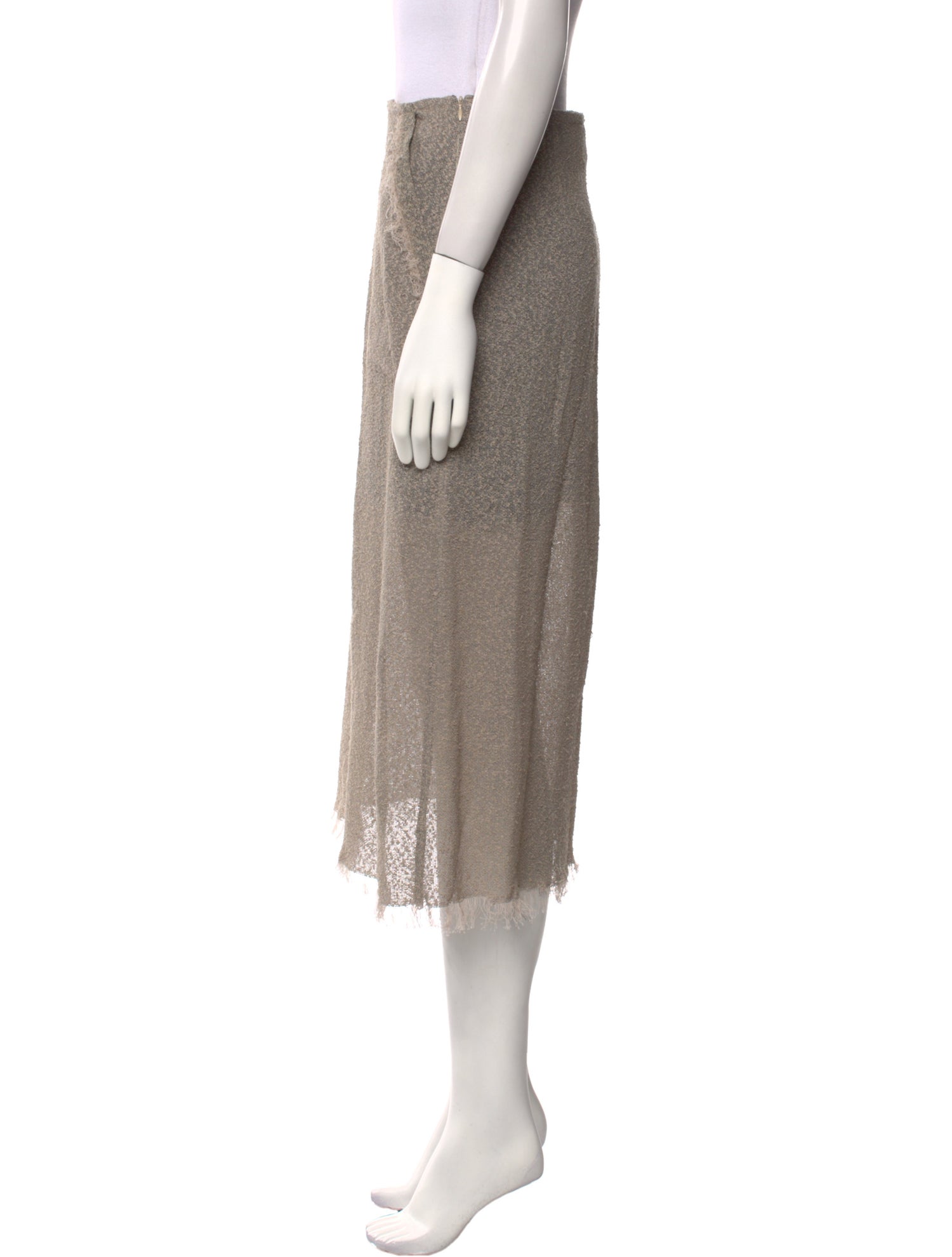 Veronique Leroy Fringe Trim Accent Midi Length Skirt w/ Tags