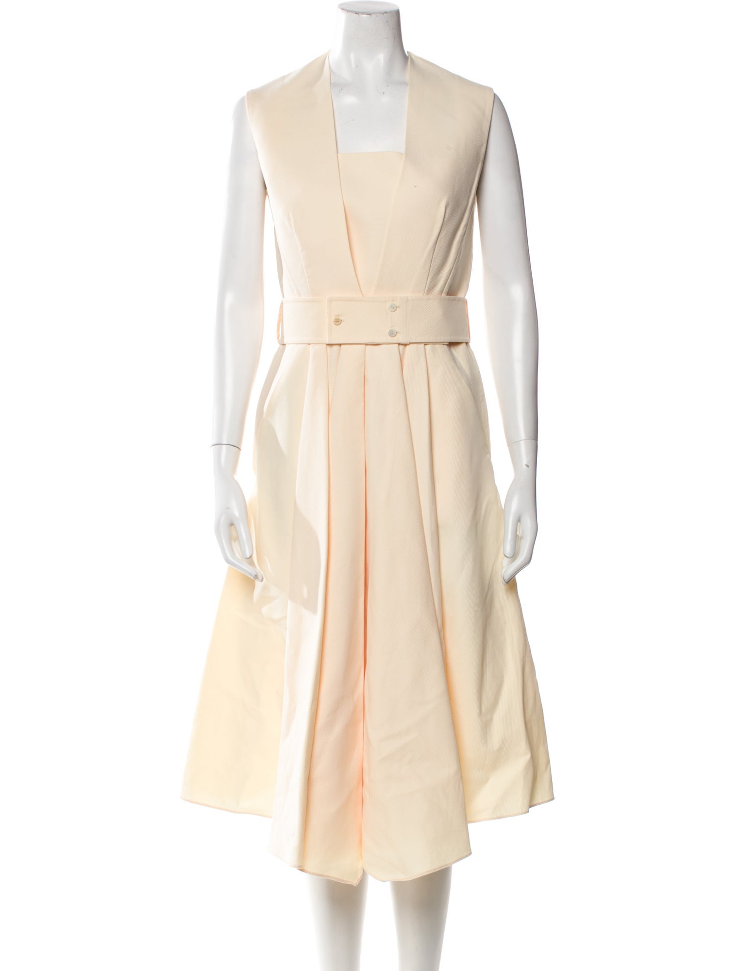 Veronique Leroy Square Neckline Midi Length Dress