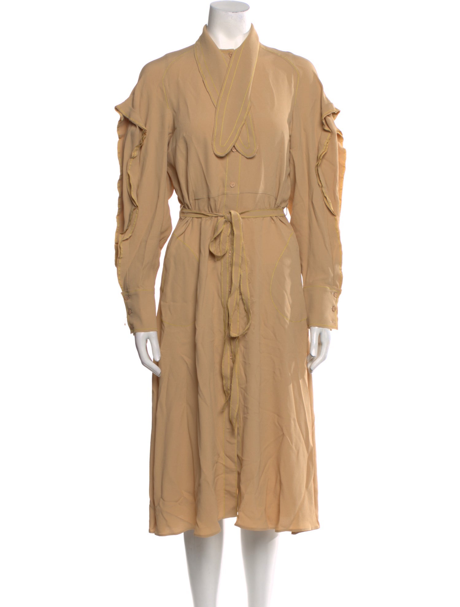 Veronique Leroy Mock Neck Midi Length Dress