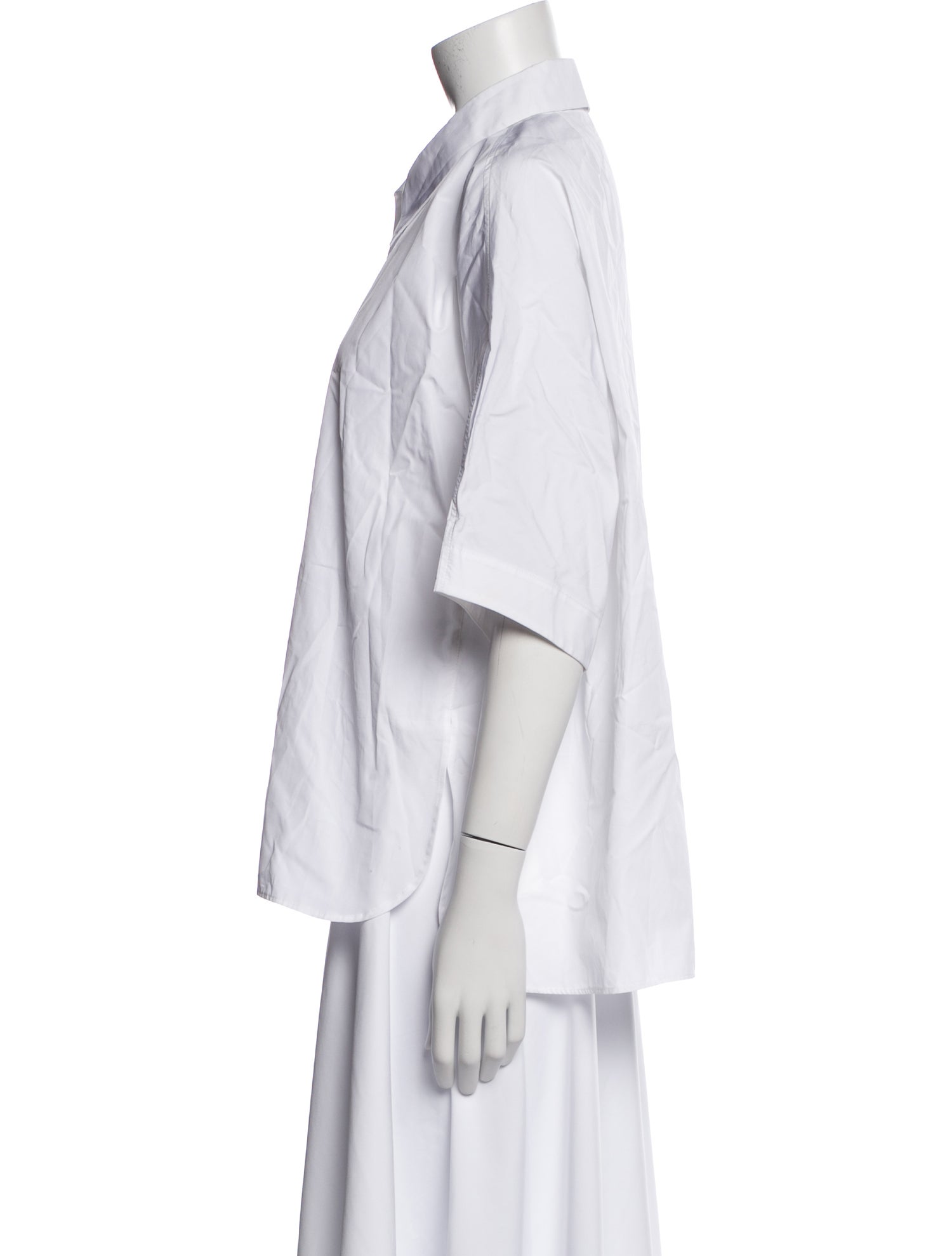 Veronique Leroy Three-Quarter Sleeve Button-Up Top