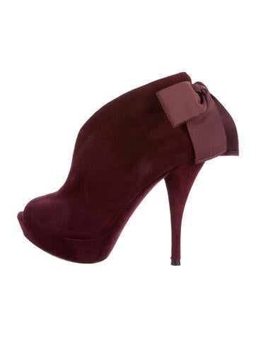 Vera Wang Suede Peep-Toe Booties