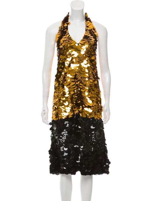Vera Wang Paillette Trapeze Dress w/ Tags Black