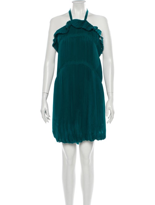 Vera Wang Silk Mini Dress Green