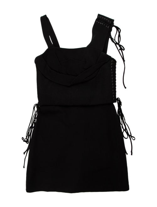 Vera Wang Crew Neck Mini Dress Black