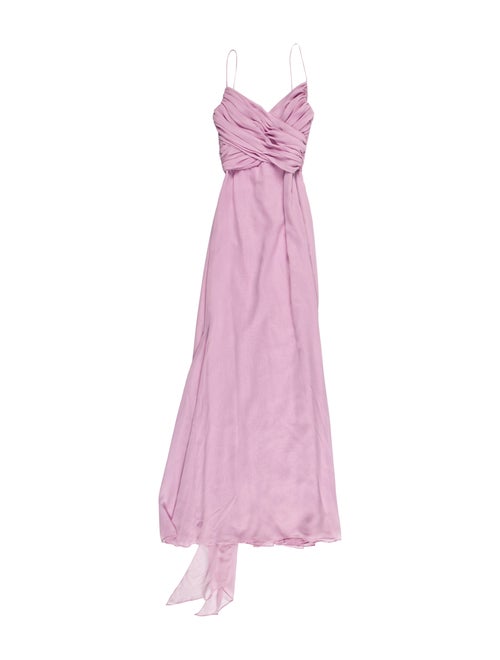 Vera Wang V-Neck Long Dress Purple