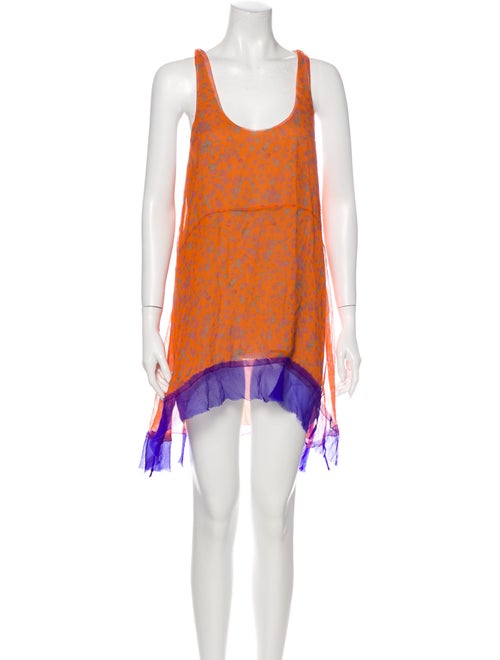 Vera Wang Silk Mini Dress Orange