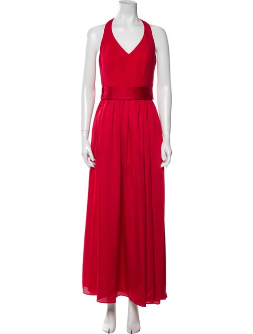 Vera Wang Halterneck Long Dress Red