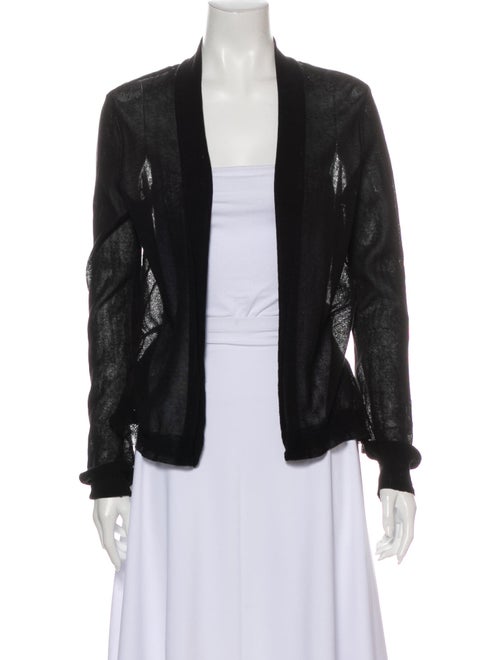 Vera Wang Open Front Sweater Black