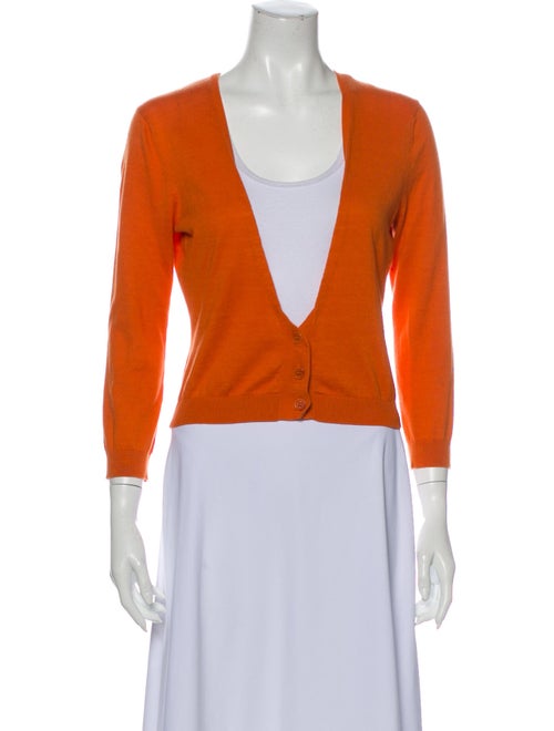 Vera Wang V-Neck Sweater Orange
