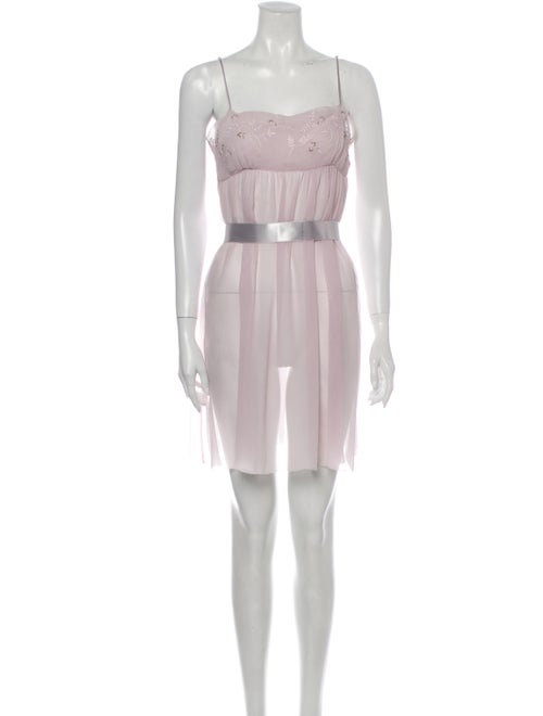 Vera Wang Silk Mini Dress Purple
