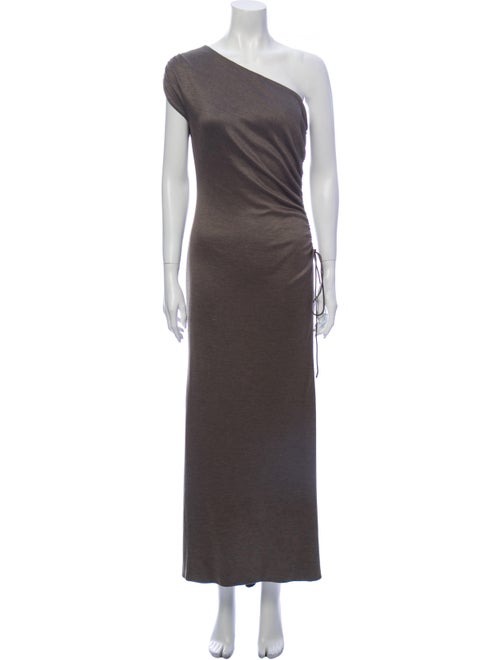Vera Wang One-Shoulder Long Dress Grey