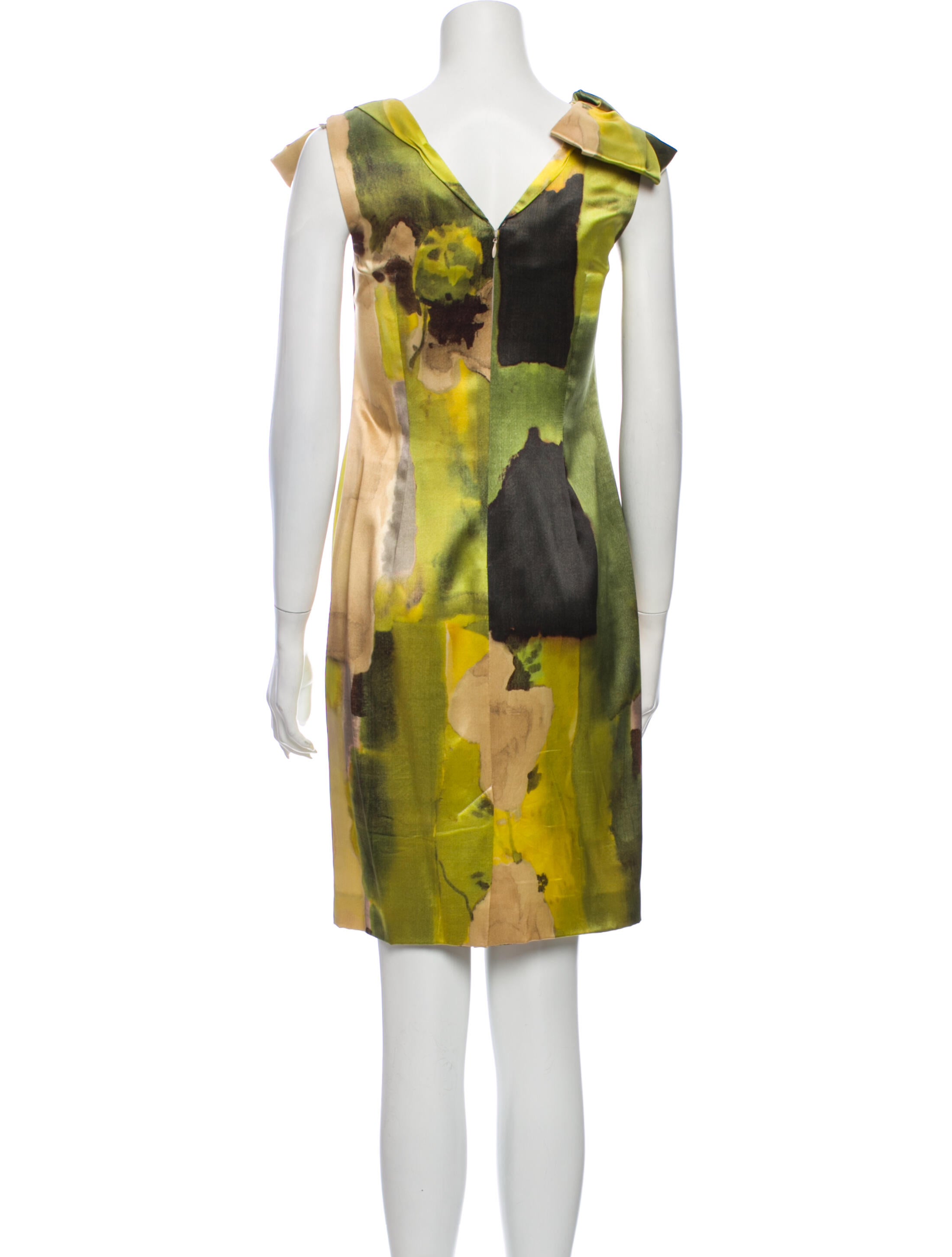 Vera Wang Silk Knee-Length Dress - Brown Dresses, Clothing - VER37691 | The RealReal