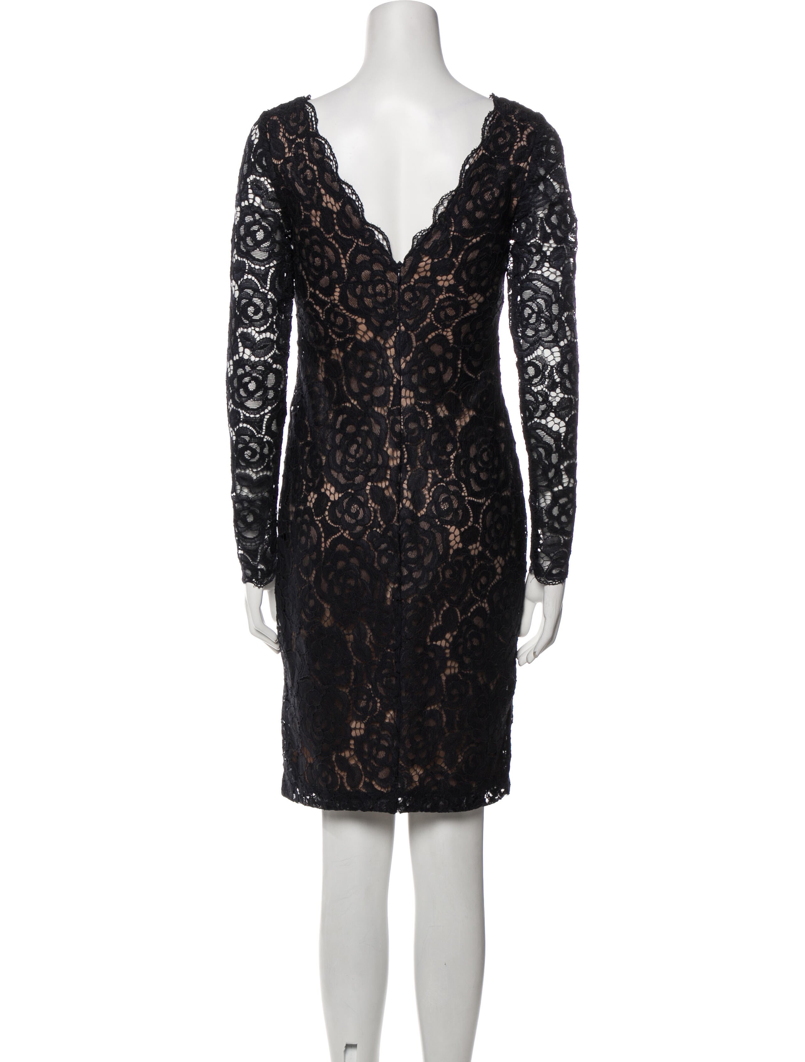 Vera Wang Lace Pattern Knee-Length Dress - Blue Dresses, Clothing -  VER43901 | The RealReal