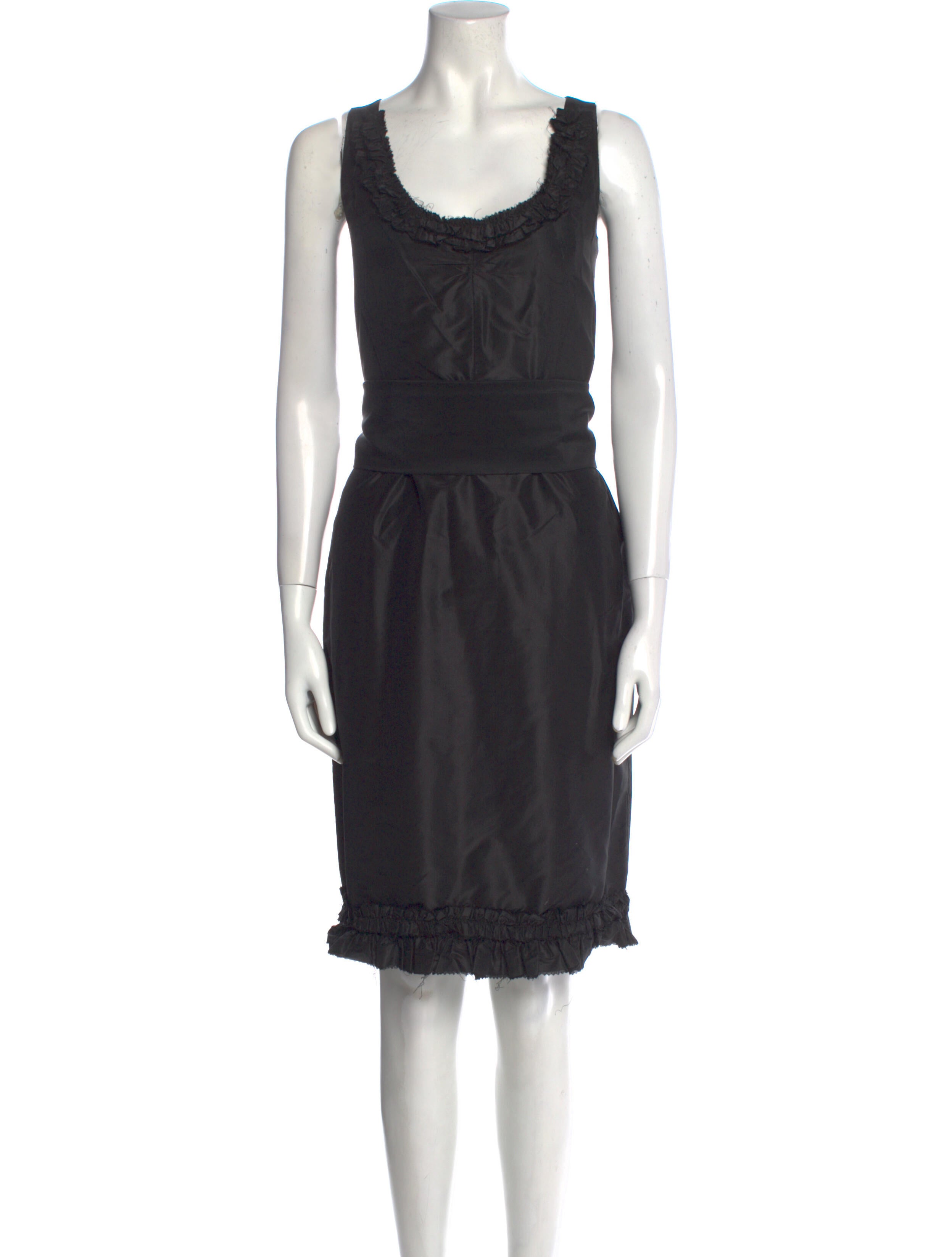 Vera Wang Silk Draped Dress Black Dresses, Clothing VER26404 The