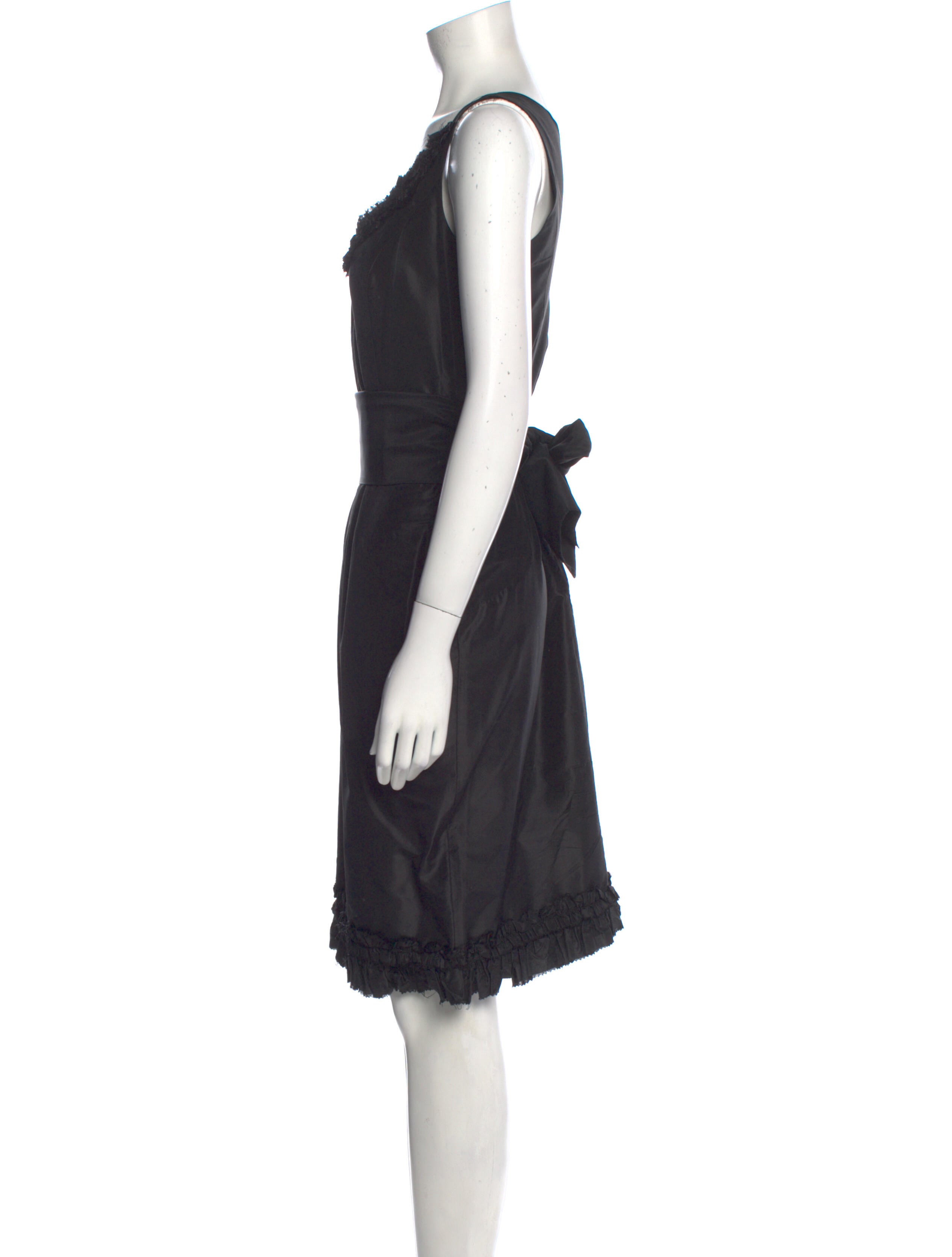 Vera Wang Silk Draped Dress Black Dresses, Clothing VER26404 The