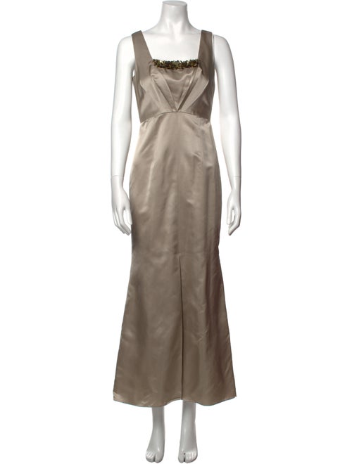 Vera Wang Square Neckline Long Dress