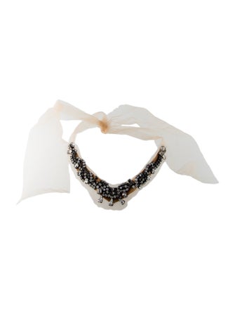 Vera Wang Crystal & Mesh Collar Necklace
