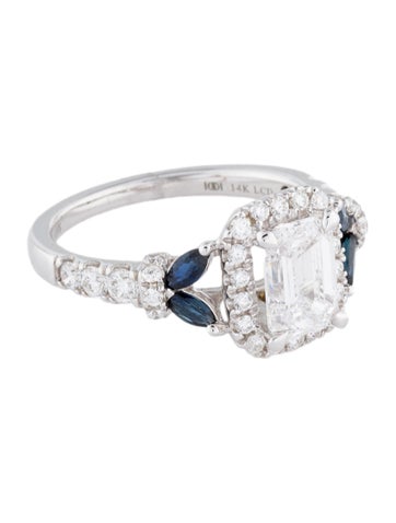 Vera Wang Cocktail Ring 1.47ct Lab-Grown Diamond & Sapphire Engagement 6.5