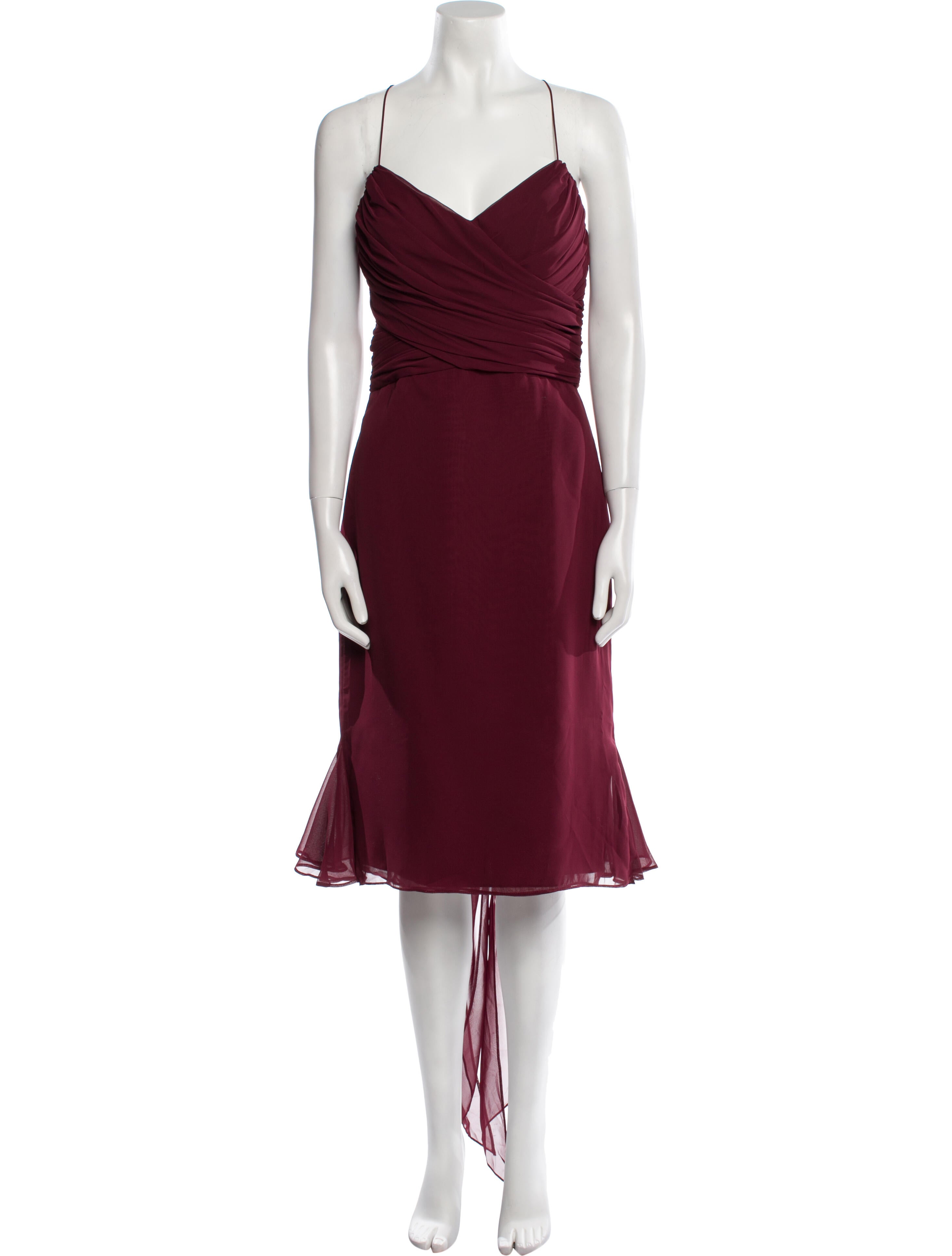 Vera Wang V-Neck Midi Length Dress