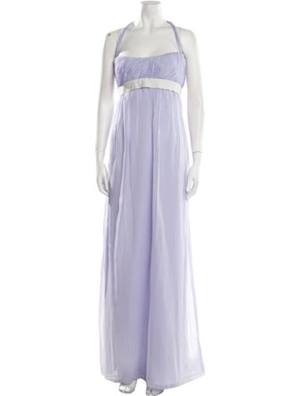 Vera Wang Square Neckline Long Dress