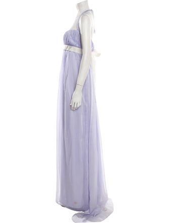 Vera Wang Square Neckline Long Dress