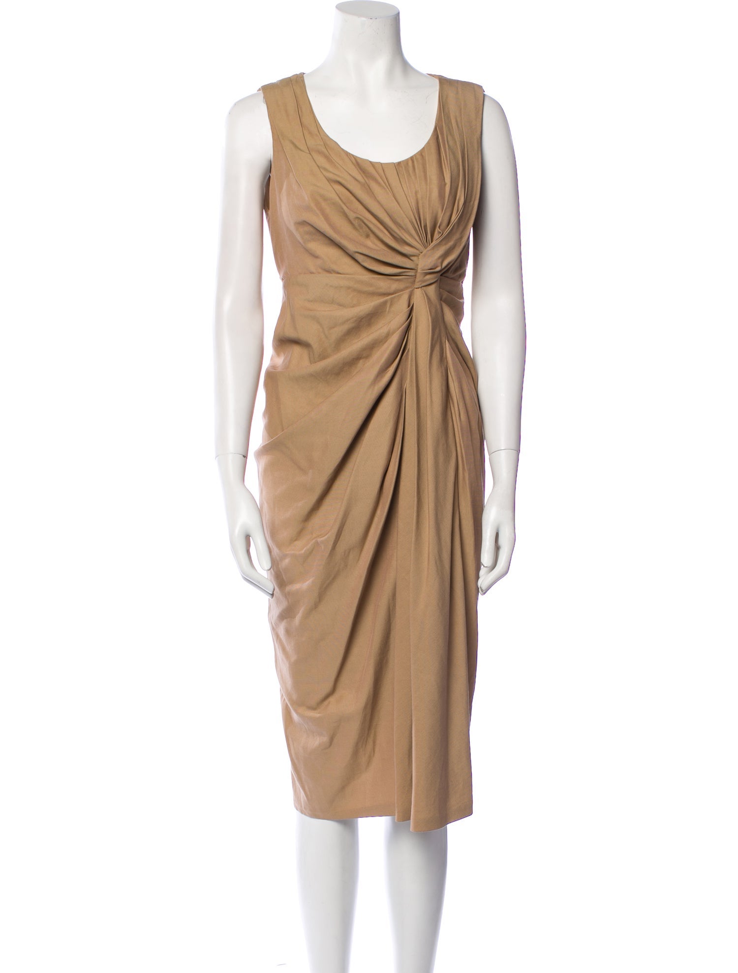 Vera Wang Scoop Neck Midi Length Dress