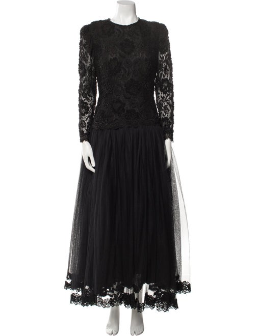 Vera Wang Crew Neck Long Dress