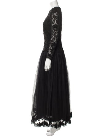 Vera Wang Crew Neck Long Dress