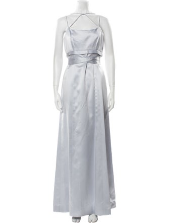 Vera Wang Square Neckline Long Dress