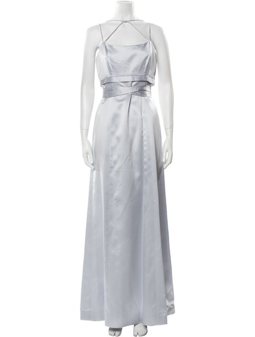 Vera Wang Square Neckline Long Dress