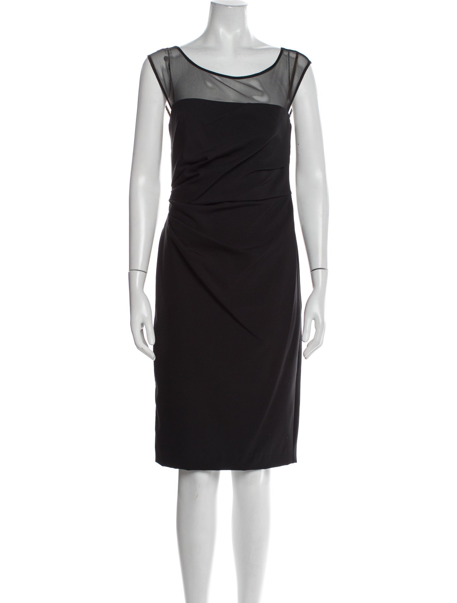 Vera Wang Bateau Neckline Knee-Length Dress