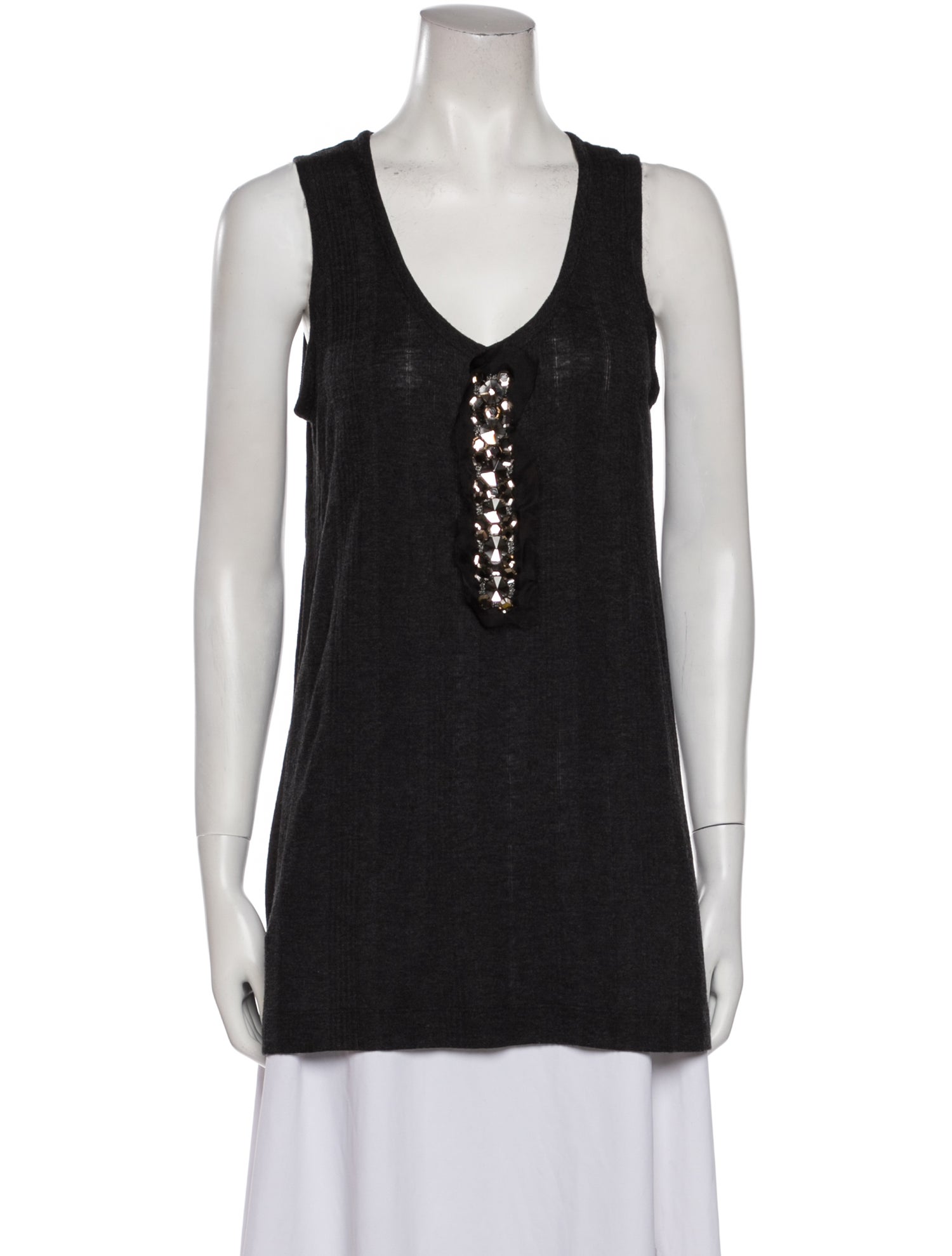 Vera Wang V-Neck Sleeveless Top