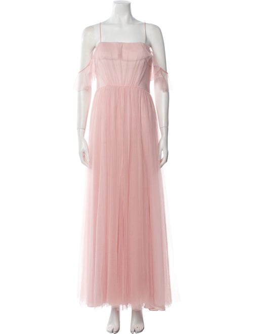 Vera Wang Square Neckline Long Dress