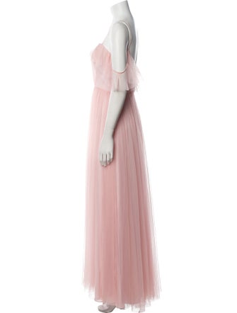 Vera Wang Square Neckline Long Dress